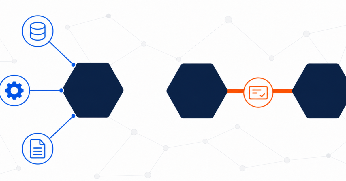 Illustration abstraite de deux réseaux d'agents connectés, l'un à des outils, l'autre entre agents