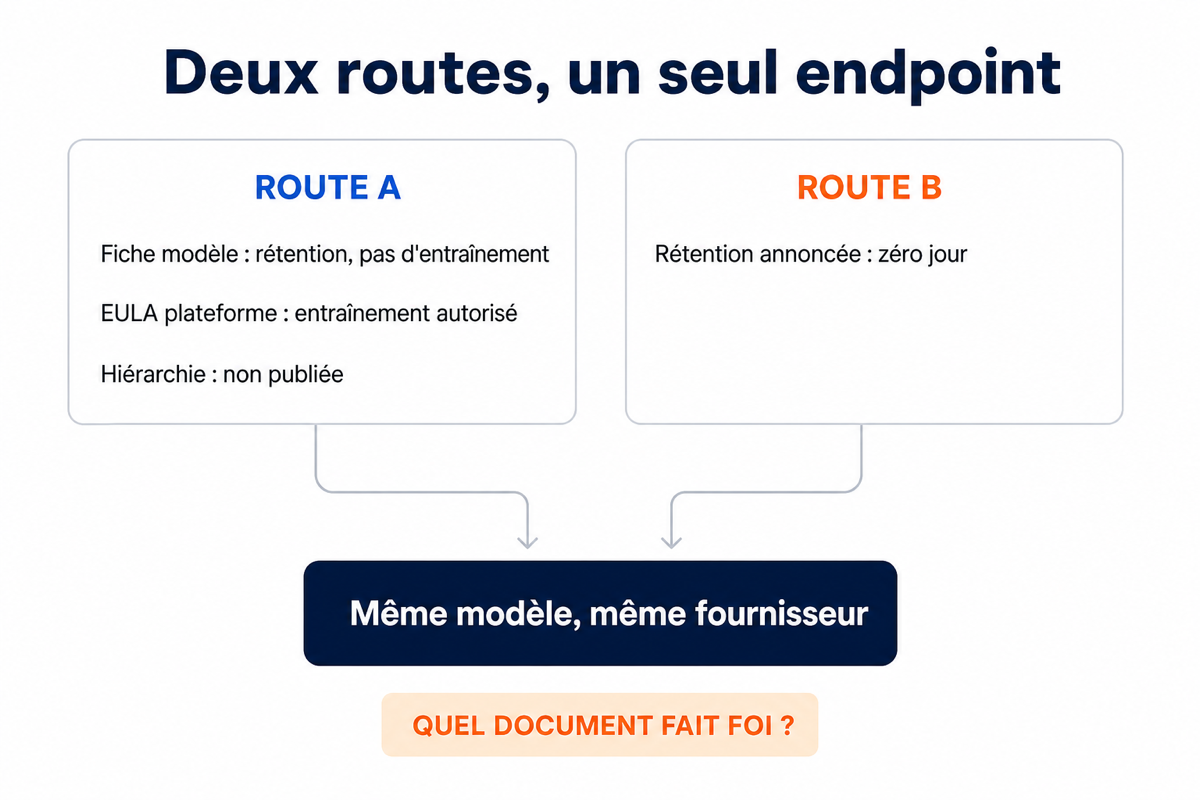Deux routes vers le même modèle affichant des politiques de données différentes.